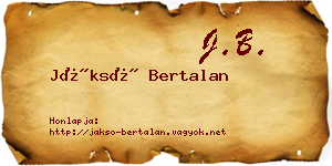 Jáksó Bertalan névjegykártya