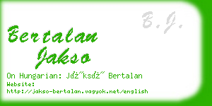 bertalan jakso business card